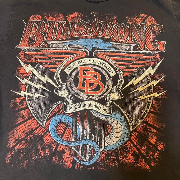 Billabong Men's: Medium "Double Standard Filthy Habits" T-shirt - Picture 1 of 7